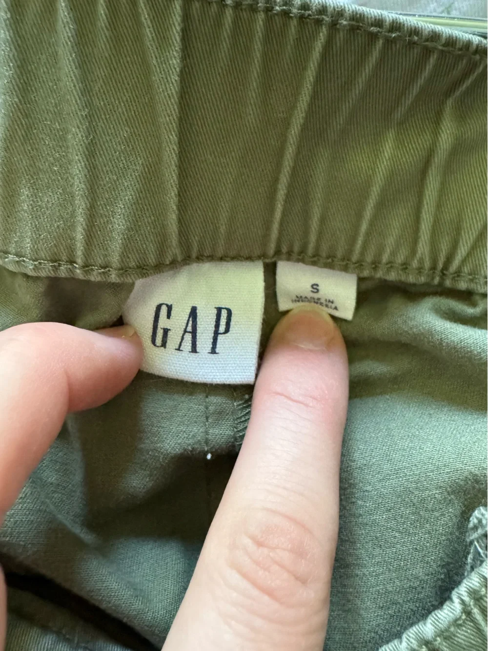GAP Factory Olive Green High Rise Easy Wide-Leg Khakis
